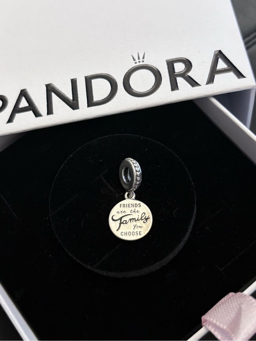 Pandora Silver 'Friends Are the Family You Choose' Disc Charm